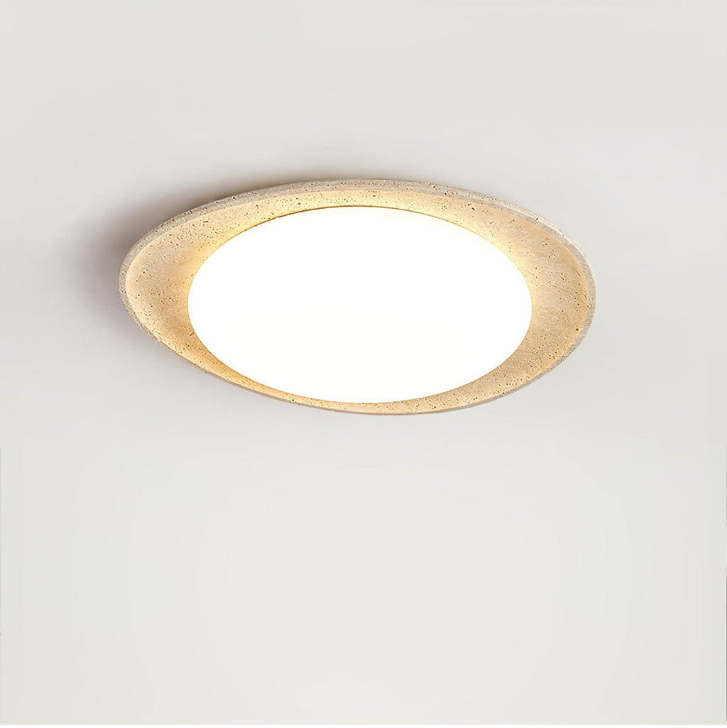 Travertine Ring Flush Mount Ceiling Light 13.8 in Set of 3