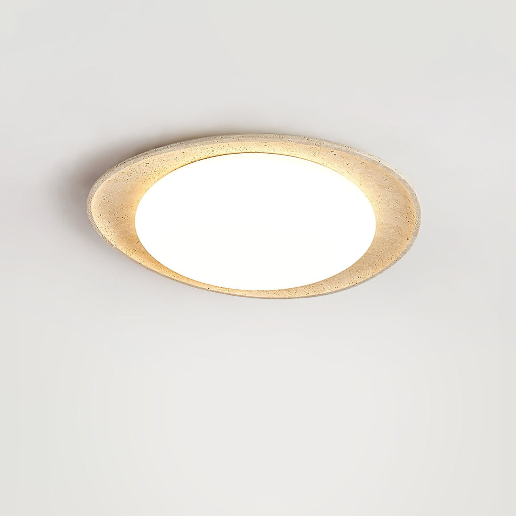 Travertine Ring Flush Mount Ceiling Light 13.8 in Set of 3