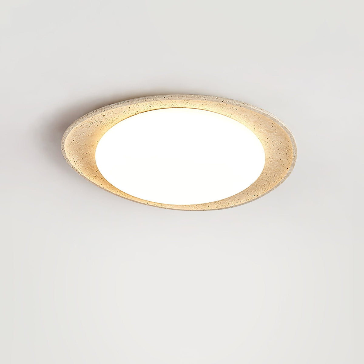 Travertine Ring Flush Mount Ceiling Light 13.8 in Set of 3