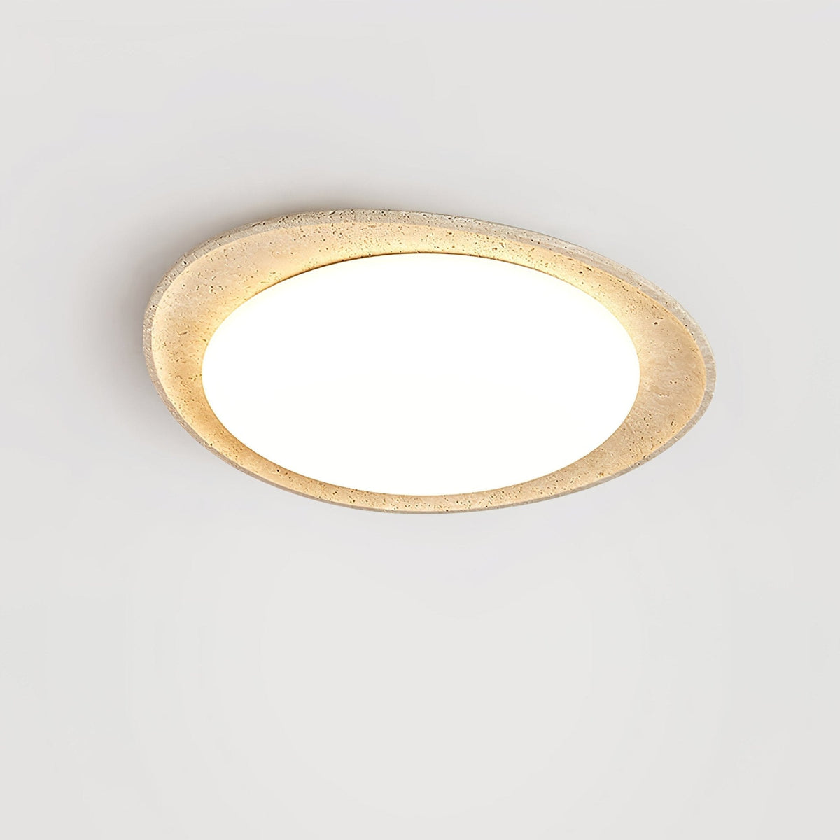 Travertine Ring Flush Mount Ceiling Light 13.8 in Set of 3