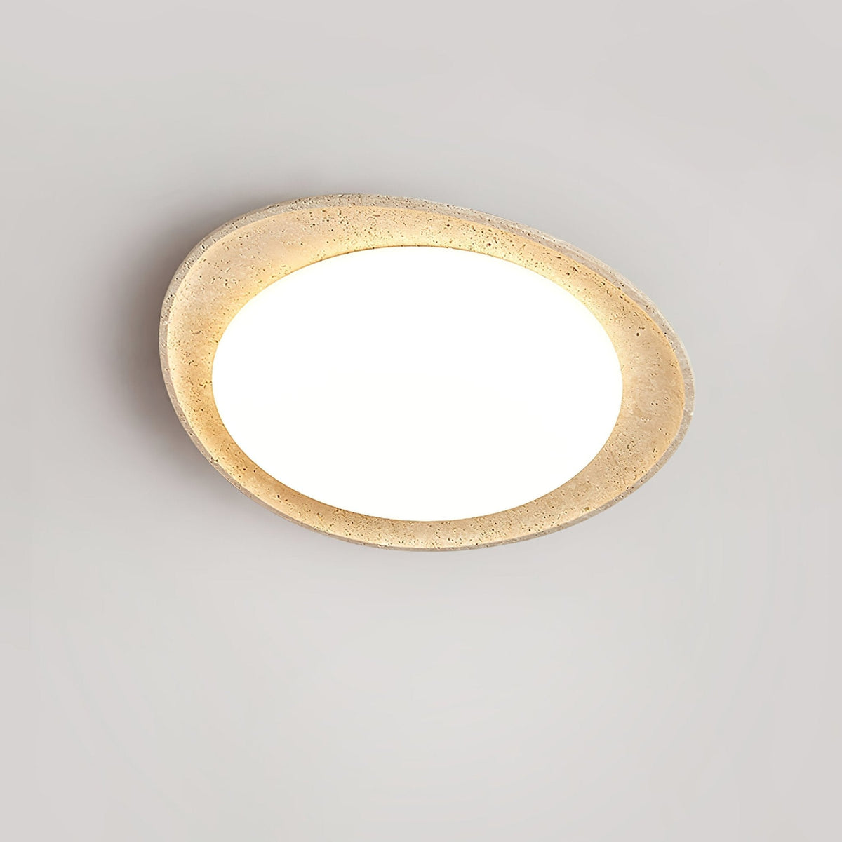 Travertine Ring Flush Mount Ceiling Light 13.8 in Set of 3