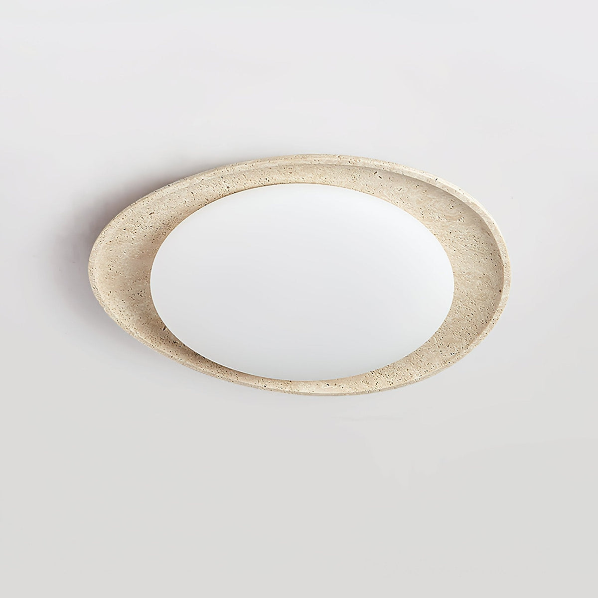Travertine Ring Flush Mount Ceiling Light 13.8 in Set of 3