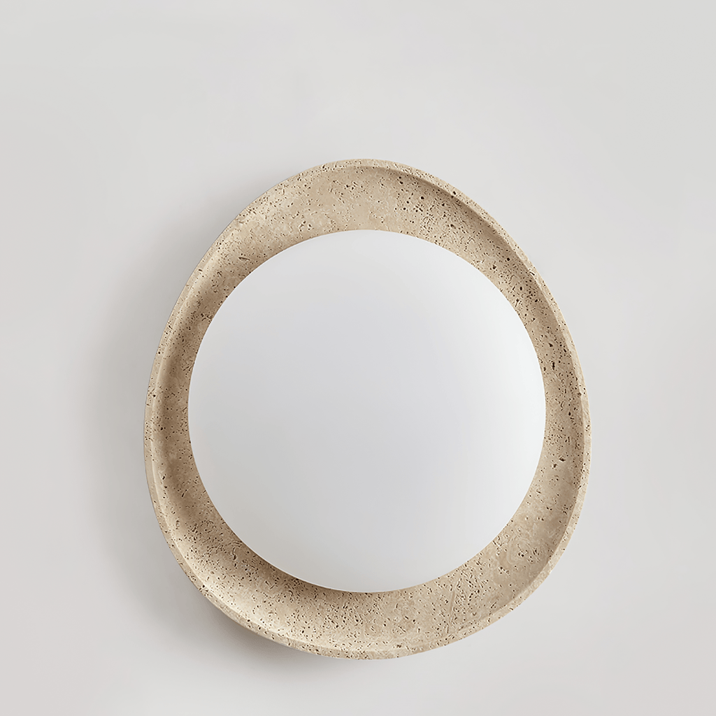 Travertine Ring Flush Mount Ceiling Light 13.8 in Set of 3