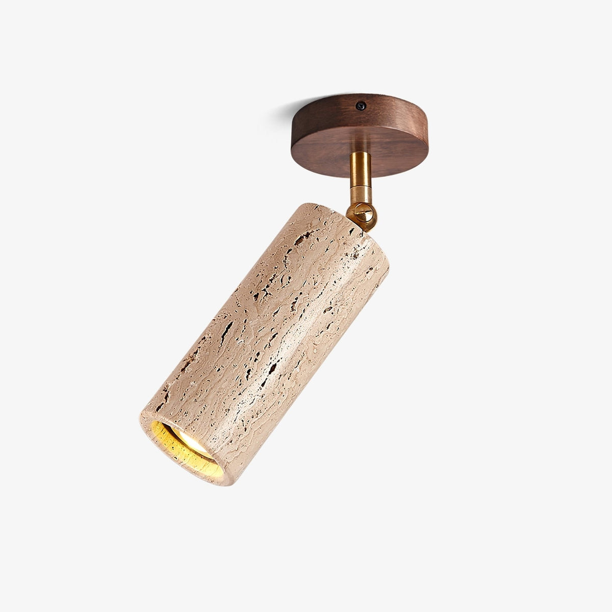 Travertine Stone Spotlight Wood Ceiling Mount 6.3 in