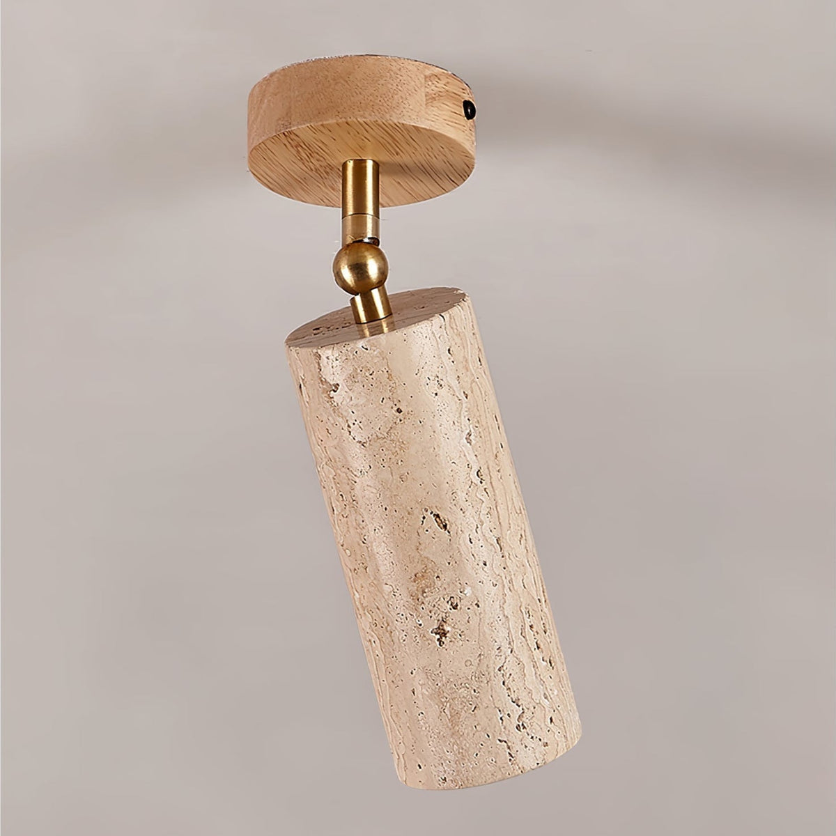Travertine Stone Spotlight Wood Ceiling Mount 6.3 in