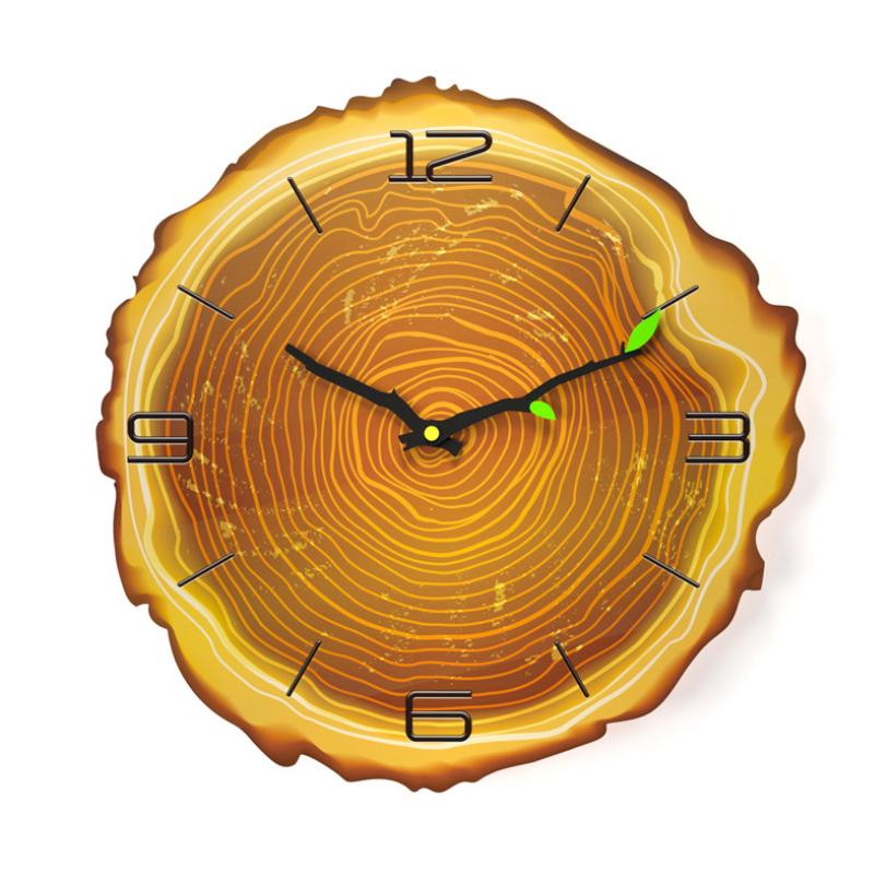 Tree Ring Wooden Wall Clock 11.8 in
