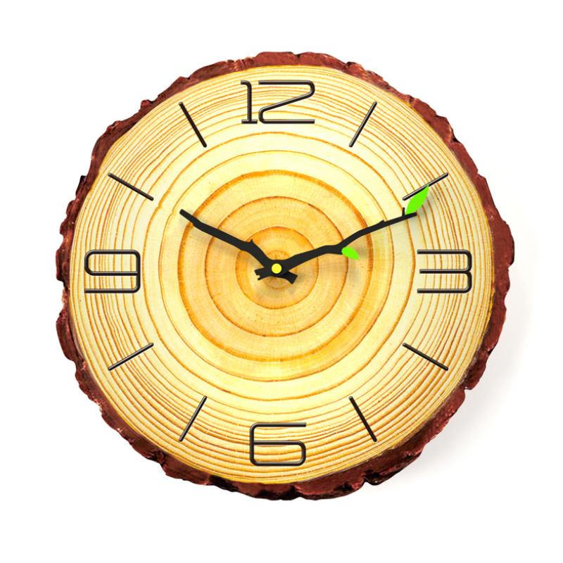 Tree Ring Wooden Wall Clock 11.8 in