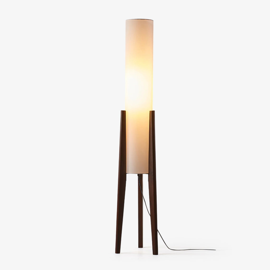 Tripod Wood Floor Lamp White Cylinder Shade 51.2 in Set of 3