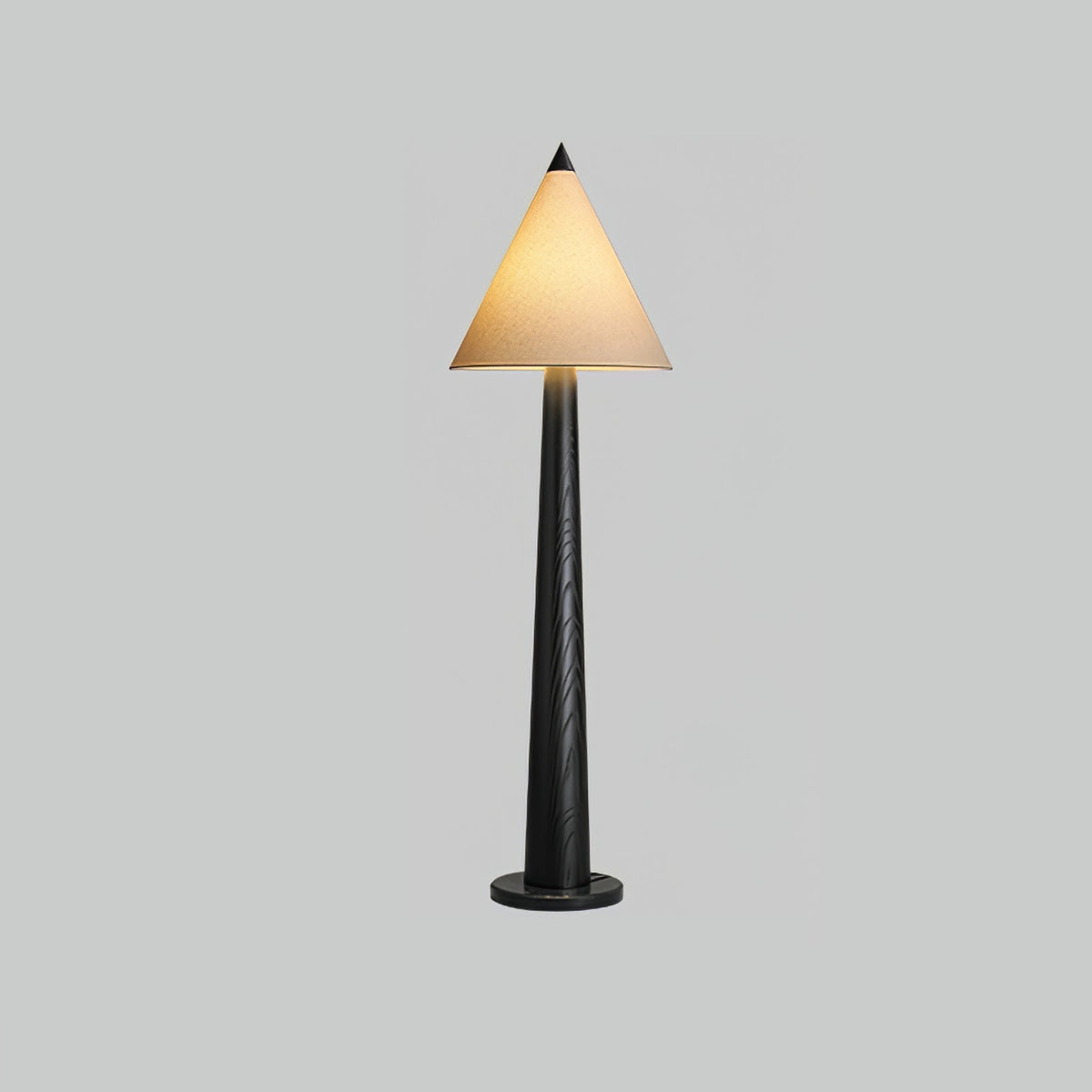 Turned Wood Floor Lamp Cone Linen Shade 66.9 in Set of 3