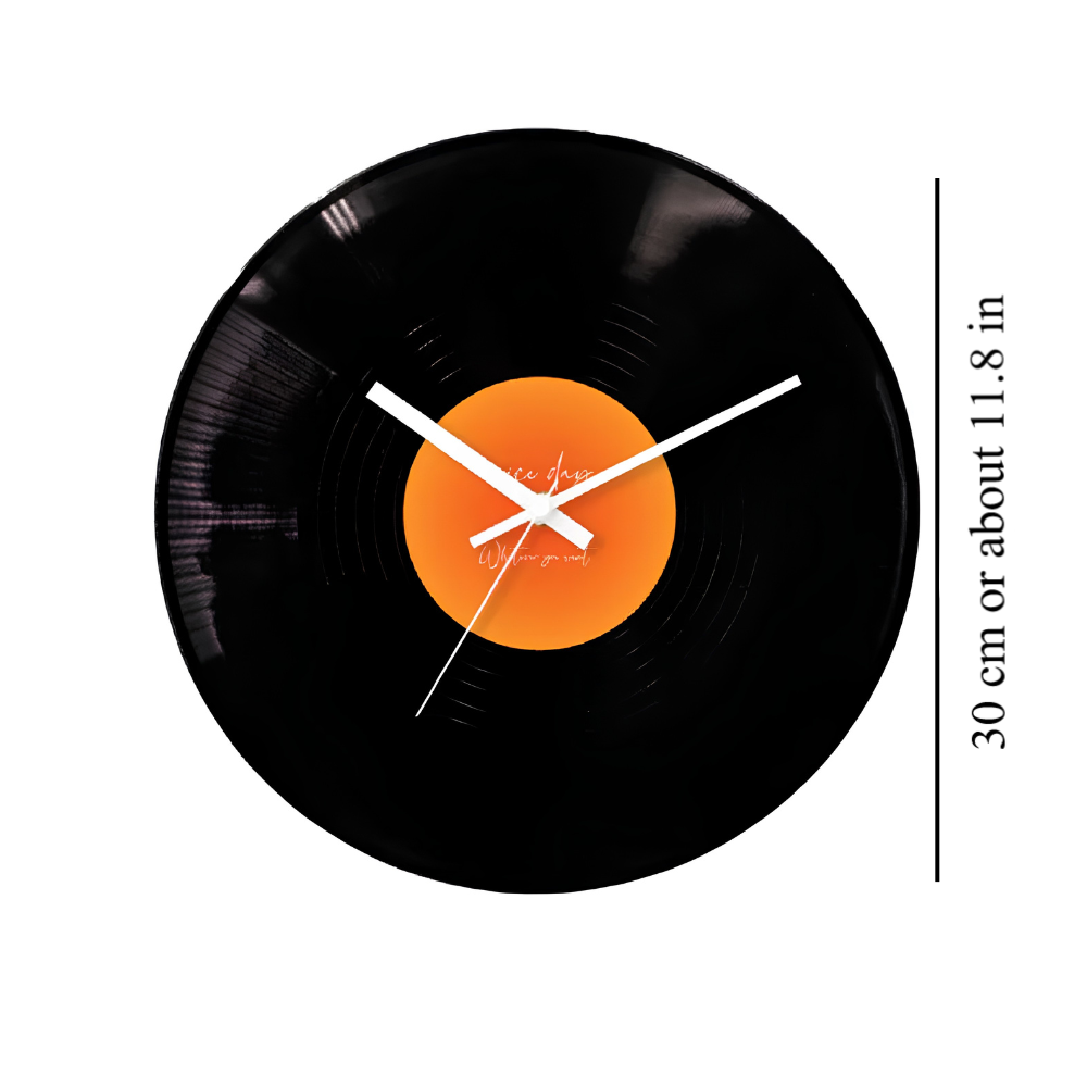 Vinyl Record Clock 11.8 in with Tabletop Stand