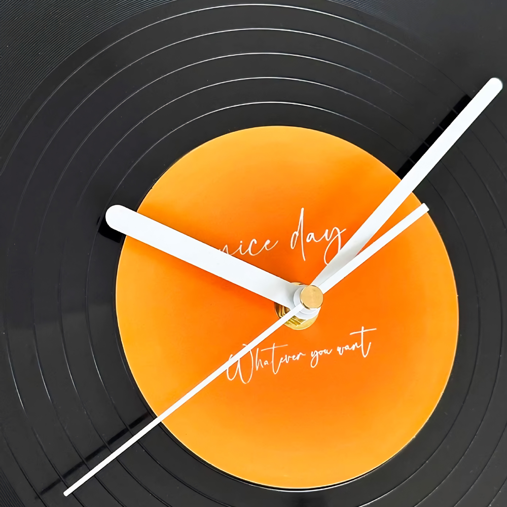 Vinyl Record Clock 11.8 in with Tabletop Stand