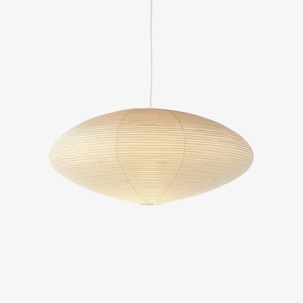 Washi Paper Pendant Light Wide Oval Shade White 17.7 in