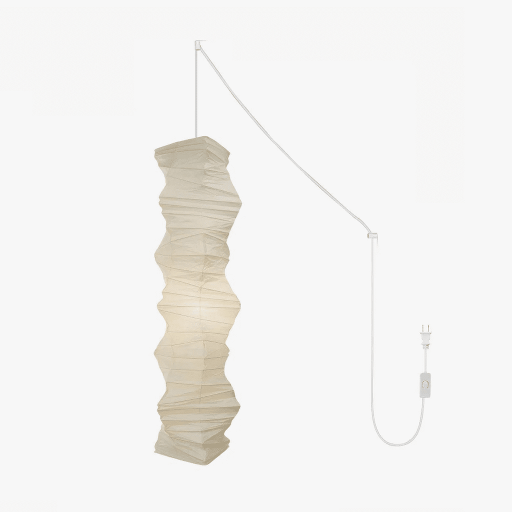 Washi Paper Swag Pendant Light Plug In Column Shade 15 in Set of 3