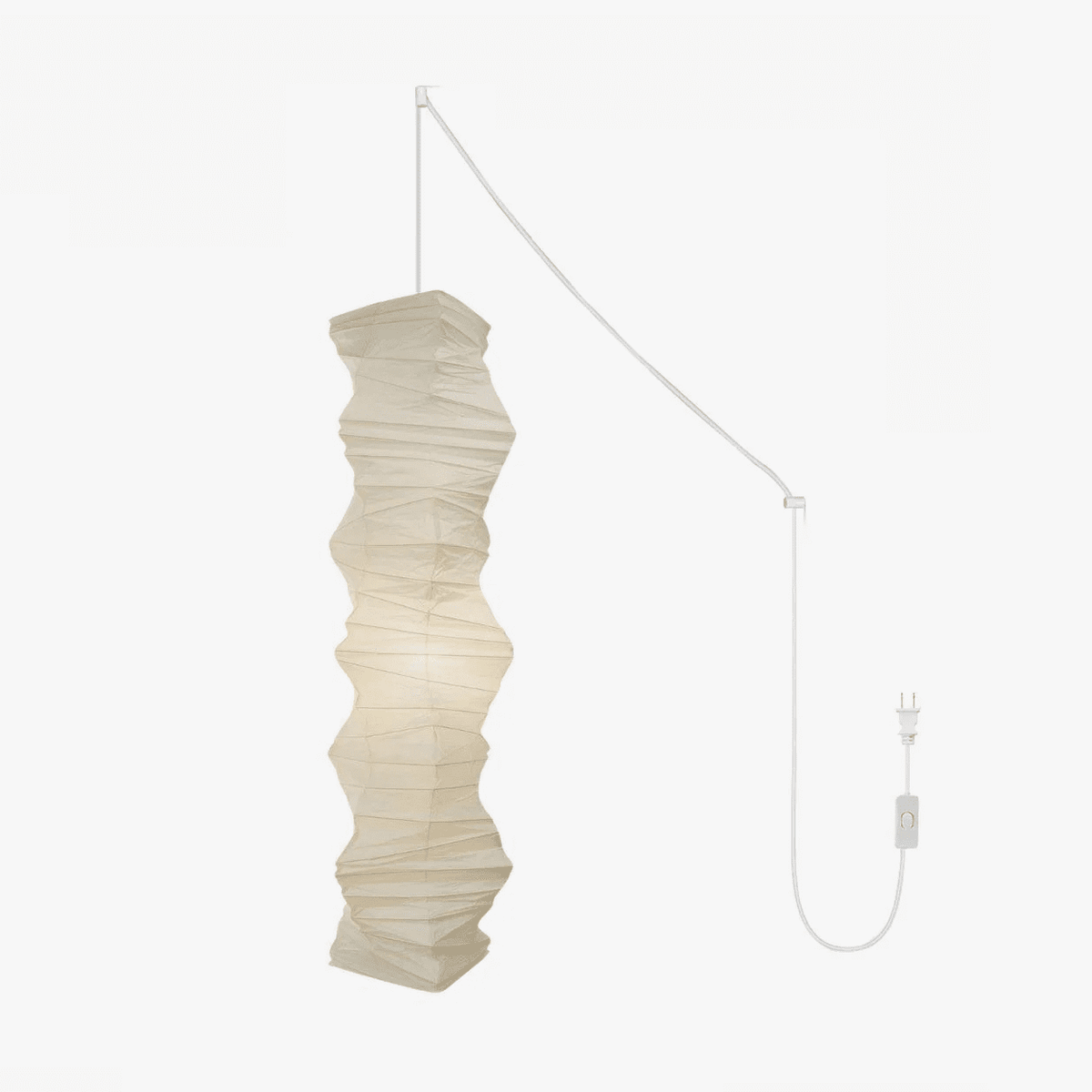 Washi Paper Swag Pendant Light Plug In Column Shade 15 in Set of 3