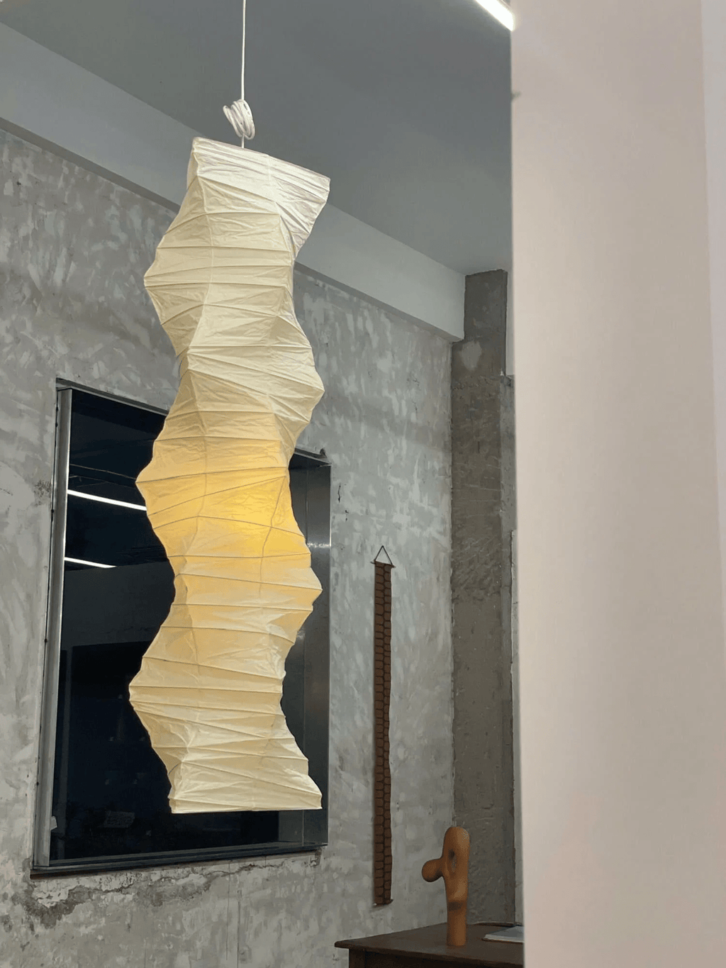 Washi Paper Swag Pendant Light Plug In Column Shade 15 in Set of 3