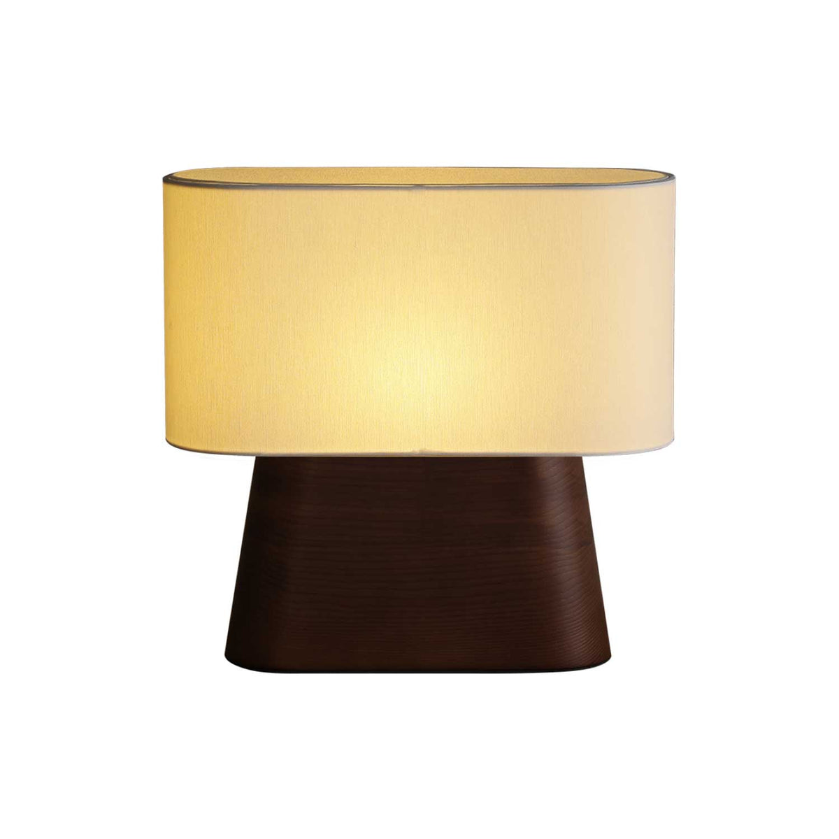 Wood Base Table Lamp Oval White Fabric Shade 14.2 in Set of 3