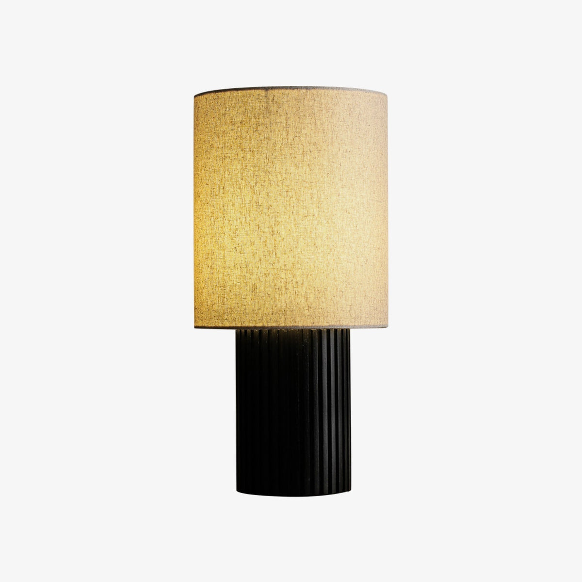 Wood Table Lamp Cylinder Fabric Shade 7.9 x 16.1 in Set of 2