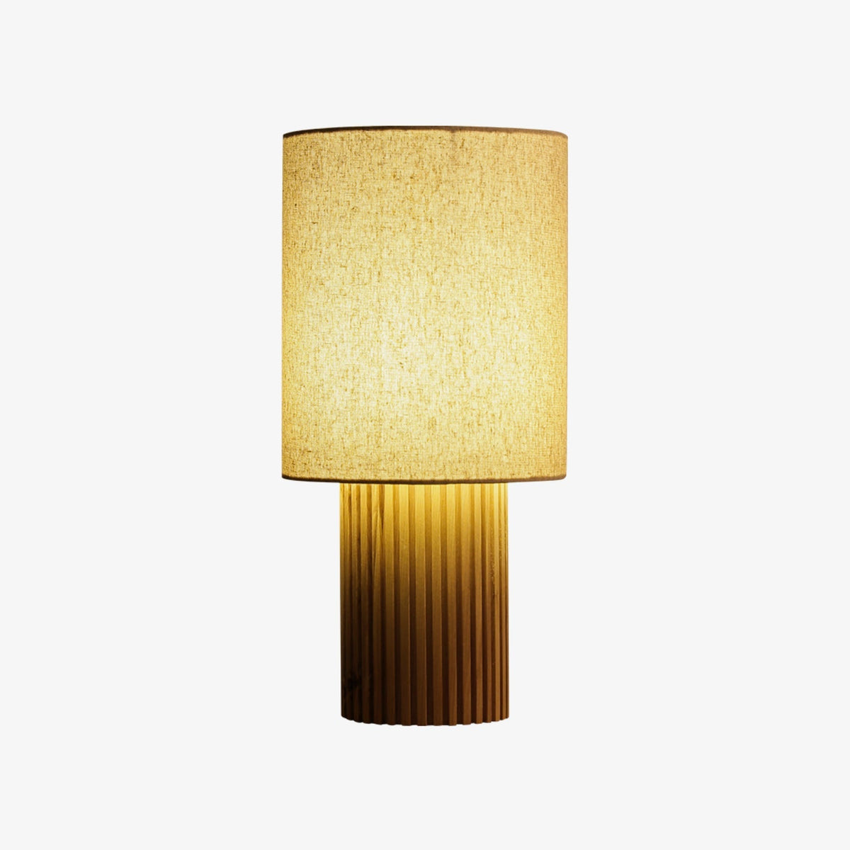 Wood Table Lamp Cylinder Fabric Shade 7.9 x 16.1 in Set of 2