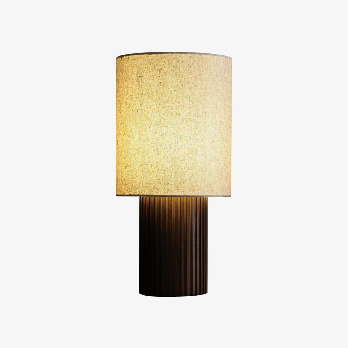 Wood Table Lamp Cylinder Fabric Shade 7.9 x 16.1 in Set of 2