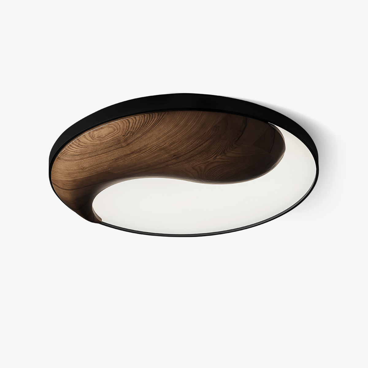 Yin and Yang Wood Flush Ceiling Light 25.6 in Set of 3