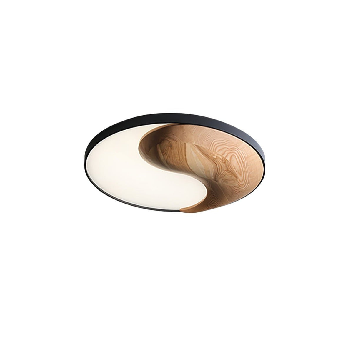 Yin and Yang Wood Flush Ceiling Light 25.6 in Set of 3