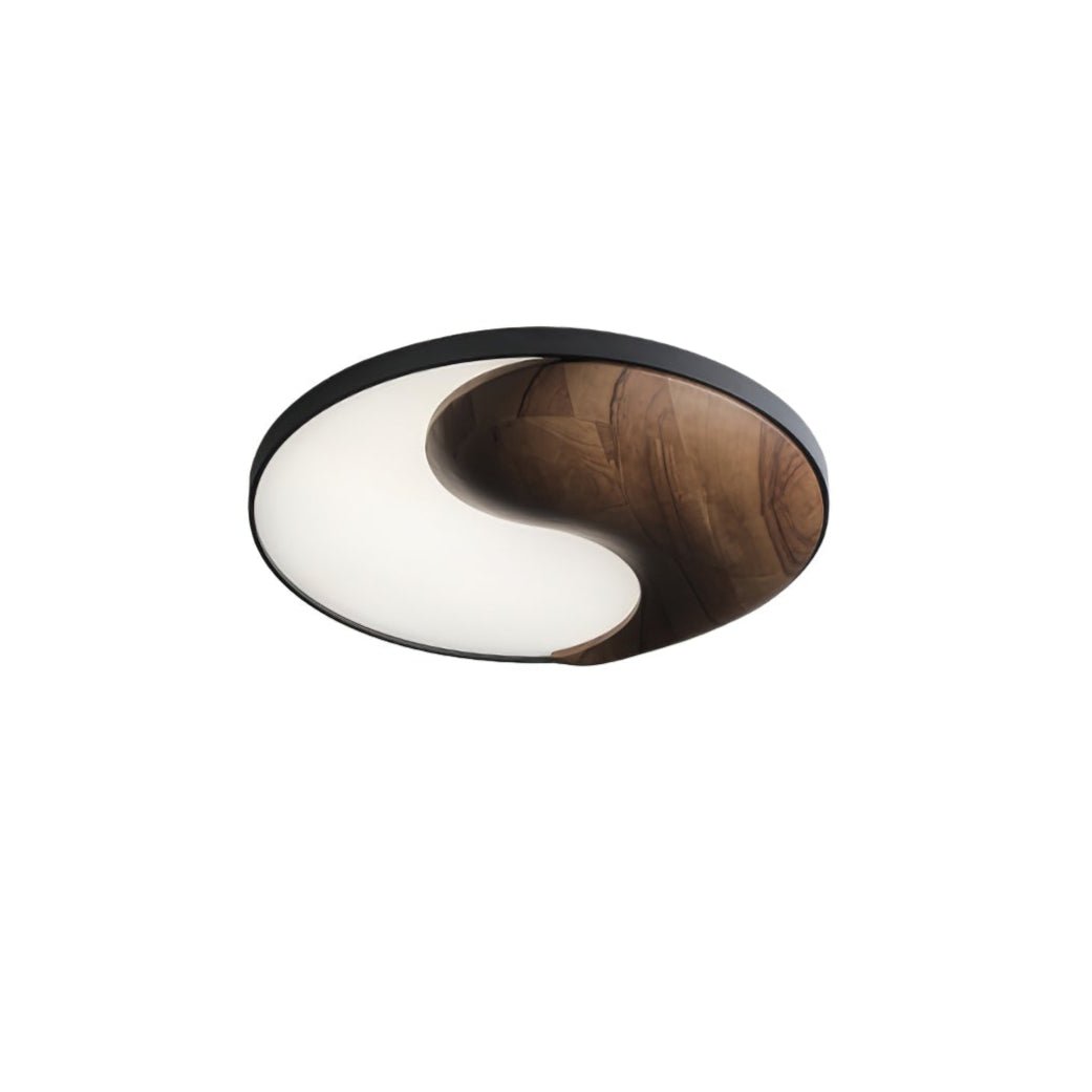 Yin and Yang Wood Flush Ceiling Light 25.6 in Set of 3